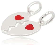 Diamond Sky Jewelry Sidabrinis pakabukas su emaliu „Broken Heart“