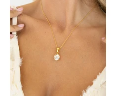 Diamond Sky Jewelry Sidabrinis pakabukas „Crystal Drop (Honey)“ su Preciosa® kristalais