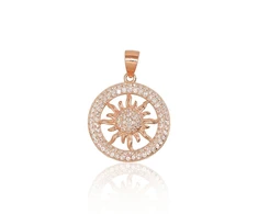 Diamond Sky Jewelry Sidabrinis pakabukas su cirkoniais „Auksinė Saulė XIII“