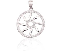 Diamond Sky Jewelry Sidabrinis pakabukas su cirkoniais „Sun IV“