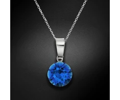 Diamond Sky Jewelry Sidabrinis pakabukas „Classic (Capri Mėlyna)“ su Swarovski® kristalais