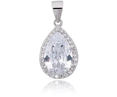 Diamond Sky Jewelry Sidabrinis pakabukas su cirkoniais „Kristalo Lašas II“