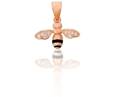 Diamond Sky Jewelry Sidabrinis pakabukas su cirkoniais ir emaliu „Pchelka III“