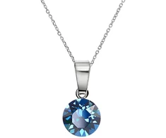 Diamond Sky Jewelry Sidabrinis pakabukas „Classic (Bermuda Mėlyna)“ su Swarovski® kristalais