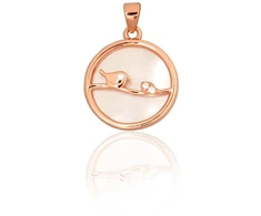 Diamond Sky Jewelry Sidabrinis pakabukas su cirkoniais ir perlamutru „Sparrow“