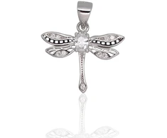Diamond Sky Jewelry Sidabrinis pakabukas su cirkoniais „Dragonfly“