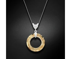 Diamond Sky Jewelry Sidabrinis pakabukas „Cosmic Ring (Golden Shadow)“ su Swarovski® kristalais