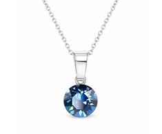 Diamond Sky Jewelry Sidabrinis pakabukas „Classic (Bermuda Mėlyna)“ su Swarovski® kristalais