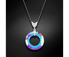 Diamond Sky Jewelry Sidabrinis pakabukas „Cosmic Ring (Aurora Borealis)“ su Swarovski® kristalais
