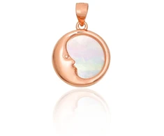 Diamond Sky Jewelry Sidabrinis pakabukas su perlamutru „Moonface“