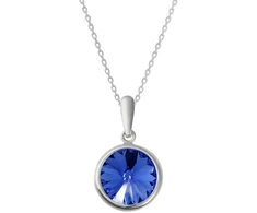 Diamond Sky Jewelry Sidabrinis pakabukas „Clarice (Sapphire)“ su Swarovski® kristalais