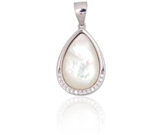 Diamond Sky Jewelry Sidabrinis pakabukas su cirkoniais ir perlamutru „Tears of the Moon“