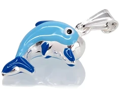 Diamond Sky Jewelry Sidabrinis pakabukas su emaliu „Dolphin“