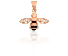 Diamond Sky Jewelry Sidabrinis pakabukas su cirkoniais ir emaliu „Pchelka II“