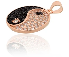 Diamond Sky Jewelry Sidabrinis pakabukas su cirkoniais „Yin Yang“