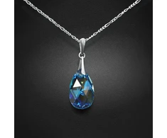 Diamond Sky Jewelry Sidabrinis pakabukas „Baroque (Aquamarine Mėlyna AB)“ su Swarovski® kristalais