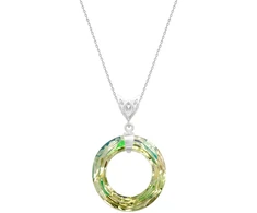 Diamond Sky Jewelry Sidabrinis pakabukas „Cosmic Ring (Luminous Žalias)“ su Swarovski® kristalais