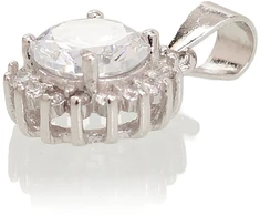Diamond Sky Jewelry Sidabrinis pakabukas su cirkoniais „Širdys ir Strėlės II“