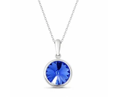 Diamond Sky Jewelry Sidabrinis pakabukas „Clarice (Sapphire)“ su Swarovski® kristalais