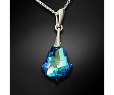 Diamond Sky Jewelry Sidabrinis pakabukas „Baroque IV (Bermuda Mėlyna)“ su Swarovski® kristalais