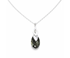 Diamond Sky Jewelry Sidabrinis pakabukas „Baroque II (Juodas Diamond Light Chrome)“ su Swarovski® kristalais