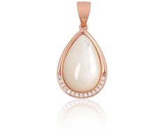 Diamond Sky Jewelry Sidabrinis pakabukas su cirkoniais ir perlamutru „Tears of the Moon II“