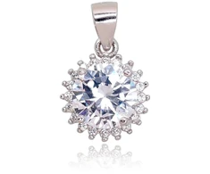 Diamond Sky Jewelry Sidabrinis pakabukas su cirkoniais „Širdys ir Strėlės II“