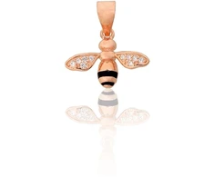 Diamond Sky Jewelry Sidabrinis pakabukas su cirkoniais ir emaliu „Pchelka III“
