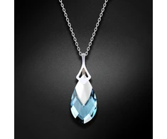 Diamond Sky Jewelry Sidabrinis pakabukas „Baroque II (Aquamarine Light Chrome)“ su Swarovski® kristalais