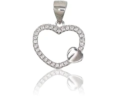 Diamond Sky Jewelry Sidabrinis pakabukas su cirkoniais „Beloved Heart IV“