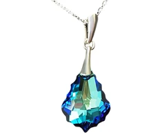 Diamond Sky Jewelry Sidabrinis pakabukas „Baroque IV (Bermuda Mėlyna)“ su Swarovski® kristalais