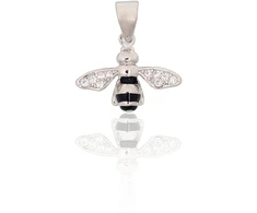 Diamond Sky Jewelry Sidabrinis pakabukas su cirkoniais ir emaliu „Pchelka“