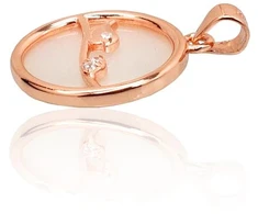 Diamond Sky Jewelry Sidabrinis pakabukas su cirkoniais ir perlamutru „Sparrow“