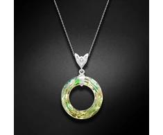 Diamond Sky Jewelry Sidabrinis pakabukas „Cosmic Ring (Luminous Žalias)“ su Swarovski® kristalais