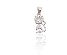 Diamond Sky Jewelry Sidabrinis pakabukas su cirkoniais „Crystal Cat“