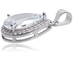 Diamond Sky Jewelry Sidabrinis pakabukas su cirkoniais „Kristalo Lašas II“