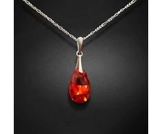 Diamond Sky Jewelry Sidabrinis pakabukas „Baroque (Light Siam AB)“ su Swarovski® kristalais