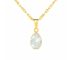 Diamond Sky Jewelry Sidabrinis pakabukas „Crystal Drop (Baltas Opal)“ su Swarovski® kristalais