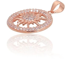 Diamond Sky Jewelry Sidabrinis pakabukas su cirkoniais „Auksinė Saulė XIII“