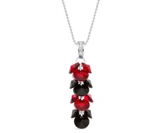 Diamond Sky Jewelry Sidabrinis pakabukas „Flamenco (Scarlet / Jet)“ su Swarovski® kristalais