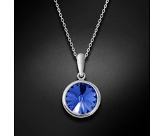 Diamond Sky Jewelry Sidabrinis pakabukas „Clarice (Sapphire)“ su Swarovski® kristalais