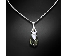 Diamond Sky Jewelry Sidabrinis pakabukas „Baroque II (Juodas Diamond Light Chrome)“ su Swarovski® kristalais