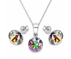 Diamond Sky Jewelry Sidabrinis papuošalų rinkinys moterims „Classic (Vitrail Medium)“ su Swarovski® kristalais
