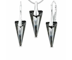 Diamond Sky Jewelry Sidabrinis papuošalų rinkinys moterims „Spike (Sidabrinis Night)“ su Swarovski® kristalais