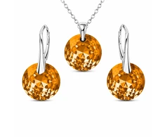 Diamond Sky Jewelry Sidabrinis papuošalų rinkinys moterims „Marianne (Light Colorado Topaz)“ su Swarovski® kristalais