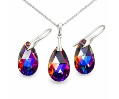 Diamond Sky Jewelry Sidabrinis papuošalų rinkinys moterims DiamondSky „Baroque (Volcano)“ su Swarovski kristalais
