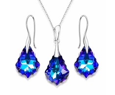 Diamond Sky Jewelry Sidabrinis papuošalų rinkinys moterims DiamondSky „Baroque IV (Heliotrope)“ su Swarovski kristalais