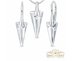 Diamond Sky Jewelry Sidabrinis papuošalų rinkinys moterims „Spike“ su Swarovski® kristalais