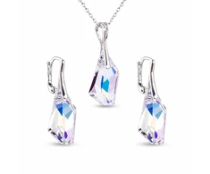 Diamond Sky Jewelry Sidabrinis papuošalų rinkinys moterims „Hyperborea (Aurora Borealis)“ su Swarovski® kristalais