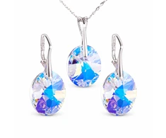 Diamond Sky Jewelry Sidabrinis papuošalų rinkinys moterims „Reflection (Aurora Borealis)“ su Swarovski® kristalais